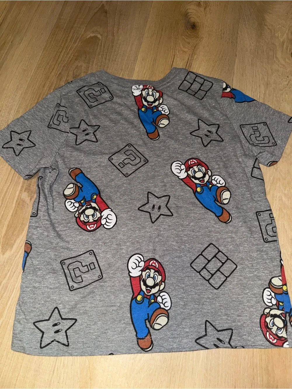 Grey Super Mario Graphic Tee for Kids